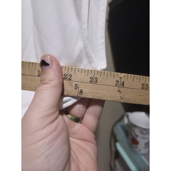 Tommy Hilfiger White Flowy Blouse Shirt Women's XL Short Sleeve Business Casual - Picture 4 of 5